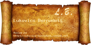 Lukovics Bernadett névjegykártya